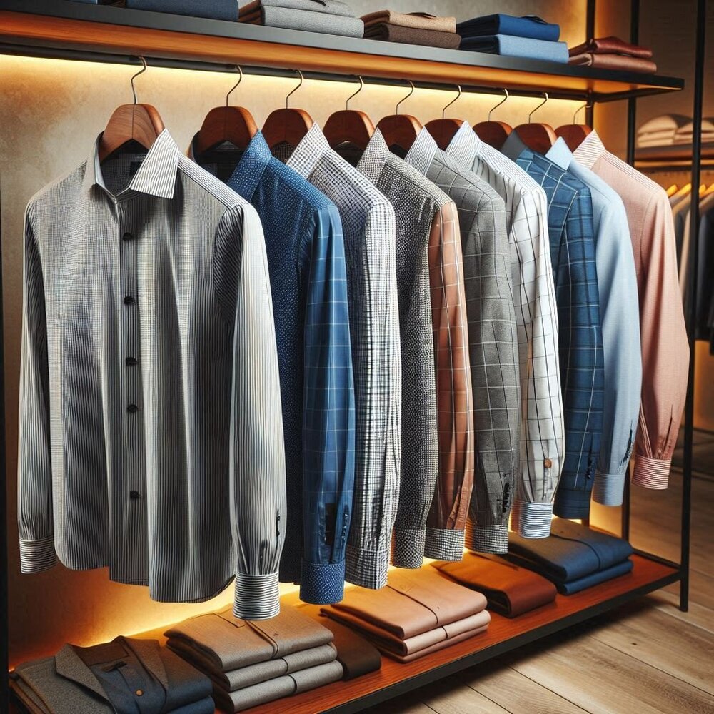 MENS  ASSORTMENT OF QUALITY DRESS SHIRTS, ACCESORIES,POLOS